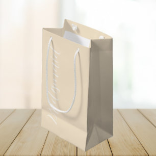 Champagne Colour Stylized Script Wedding Bridesmai Small Gift Bag