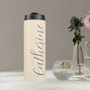 Champagne Colour Stylized Script Wedding Bridesmai Thermal Tumbler
