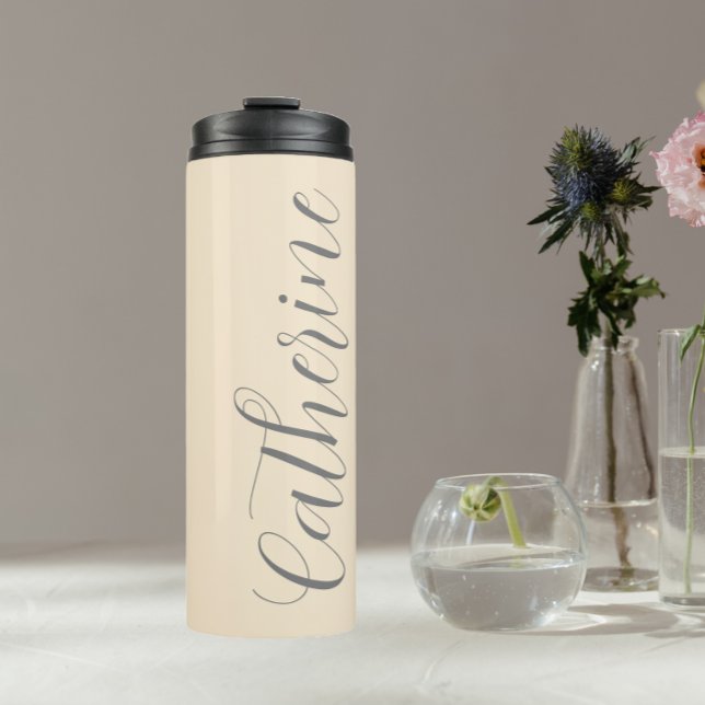 Champagne Colour Stylized Script Wedding Bridesmai Thermal Tumbler (In Situ)