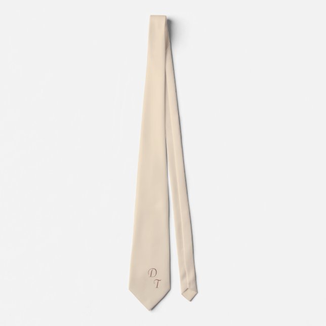 Champagne colour  - your monograms tie (Front)