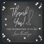 Champagne Confetti Wedding Thank You Square Sticker<br><div class="desc">Celebrate in style with these modern and very trendy wedding,  bridal shower or birthday thank you stickers. This design is easy to personalize with your special event wording and your guests will be thrilled when they receive these fabulous stickers.</div>
