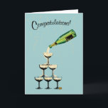 Champagne Congratulations card<br><div class="desc">Celebrate an engagement,  wedding,  anniversary,  or other special event with this cascading champagne tower.</div>