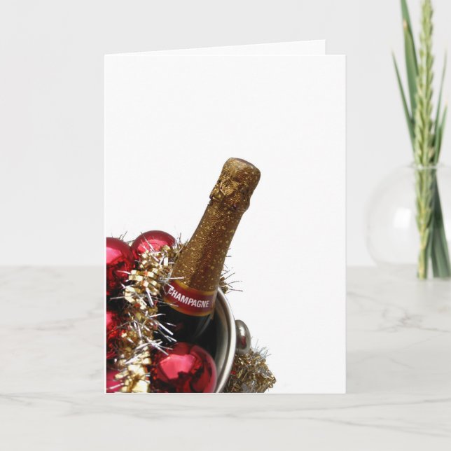 champagne cooler christmas holiday card (Front)