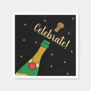 Champagne Cork Pop Special Celebrate Celebration Napkin