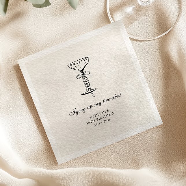 Champagne Coupe Coquette Birthday Napkin (Creator Uploaded)