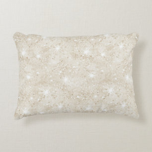 Champagne Cream Sand Glitter Accent Pillow