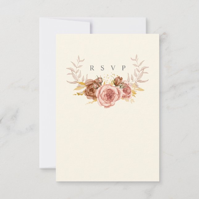 champagne d'aquarelle roses RSVP avec choix de rep (Dos)