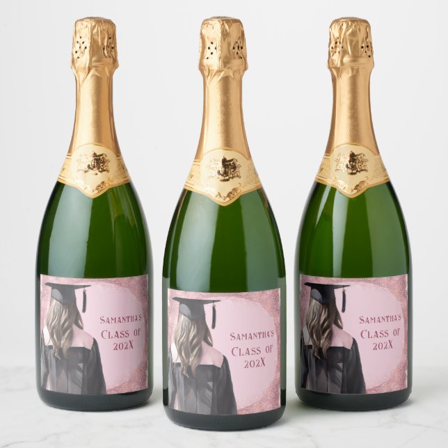 Champagne de graduation étiquettes personnalisés (Bouteilles)
