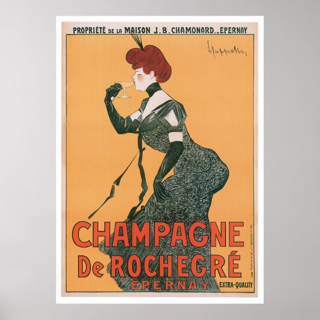 Champagne De Rochegre Vintage Drink Ad Art Poster (Front)