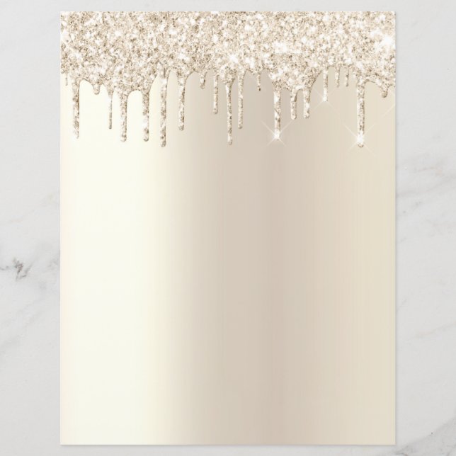 Champagne dipping glitter elegant scrapbook paper (Front)