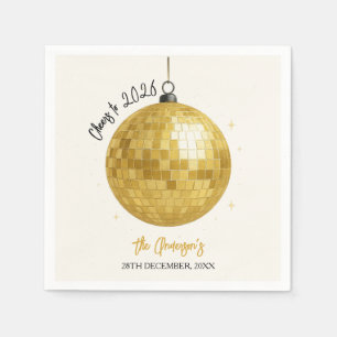Champagne Disco Ball 2026 New Year Eve Napkin