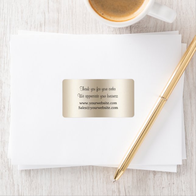 Champagne Dripping Glitter Thank you Business  Label (Insitu)