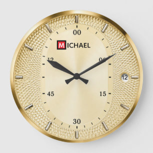 Champagne Elegant Luxury Gold Modern Large Clock