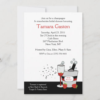 Champagne Engagement or Bridal Shower Invitation
