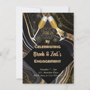 Champagne Engagement Party  Announcement