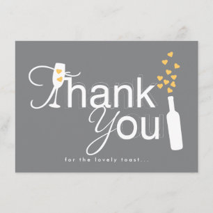 Champagne Engagement Party Thank You Note Card