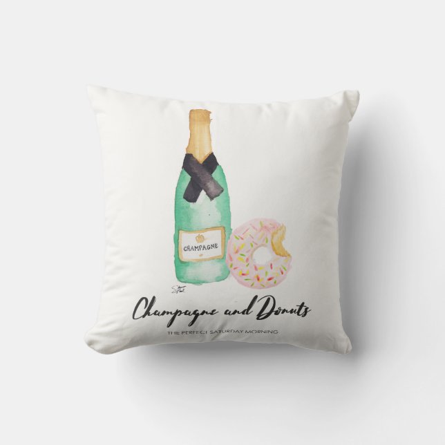 Champagne et coussin d'aquarelle de butées (Recto)