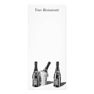 Champagne et menu de seau à glace