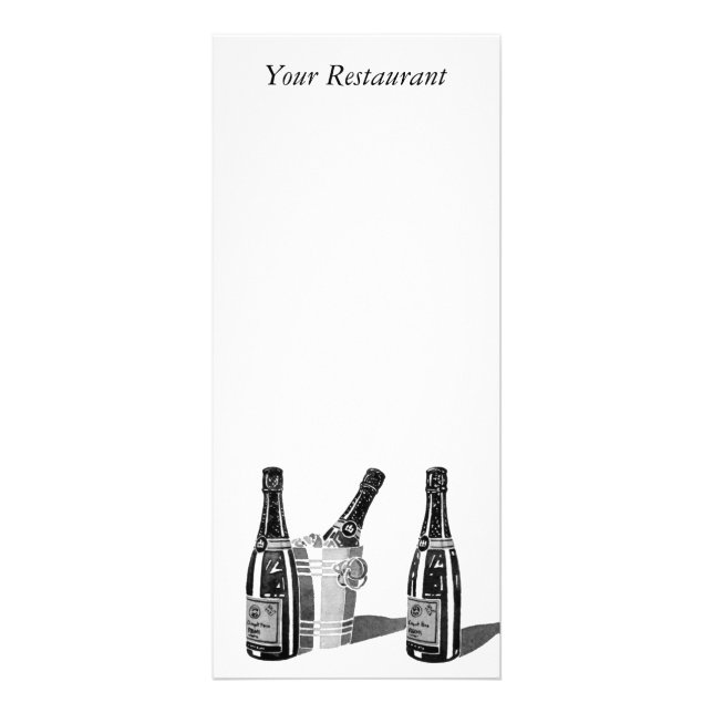 Champagne et menu de seau à glace (Devant)