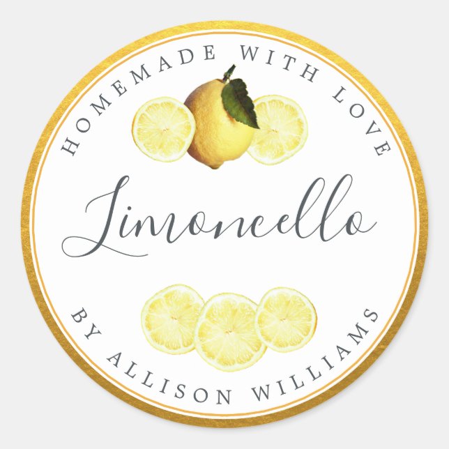 Champagne Étiquette Limoncello sur mesure (Devant)