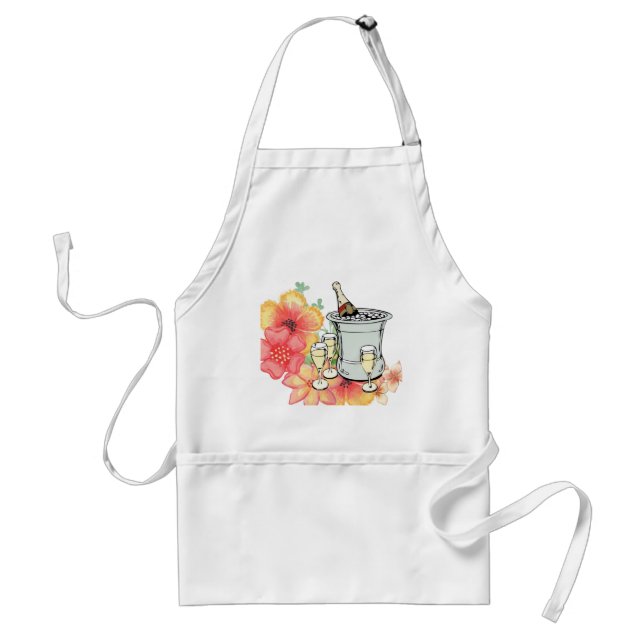 Champagne Floral Kitchen Apron (Front)
