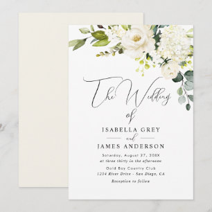 Champagne Floral Wedding  Invitation