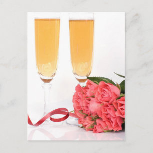 champagne flute postcard