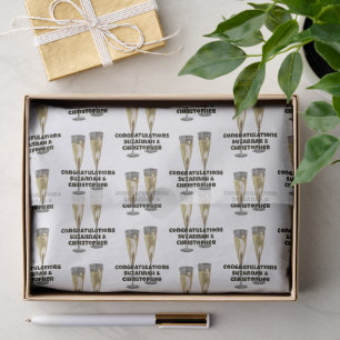 Champagne Flutes for the Newlywed Couple Tissue Paper