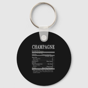 Champagne Funny Nutrition Facts Thanksgiving Chris Keychain
