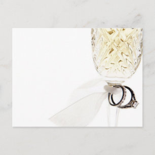 Champagne Glass Wedding Rings Postcard