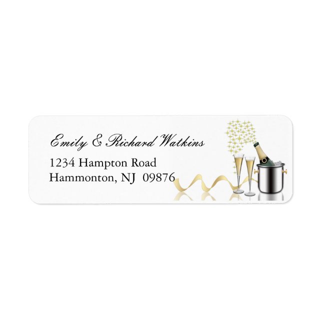 Champagne Glasses and Bucket Labels (Front)