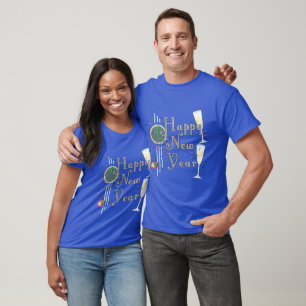 Champagne Glasses and Countdown New Years T-Shirt
