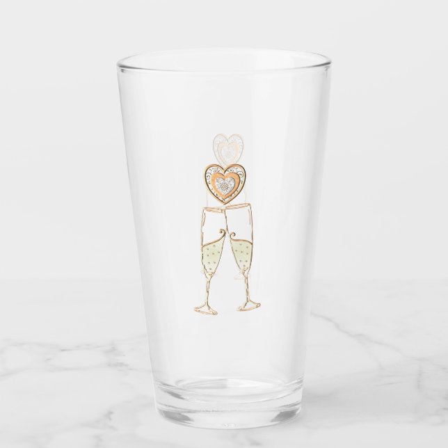 Champagne Glasses and Hearts  (Front)