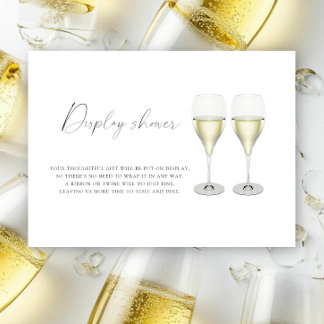 Champagne Glasses Bridal shower - Display shower Enclosure Card