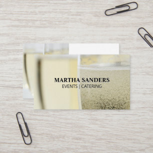 Champagne Glasses   Catering Banquet Business Card