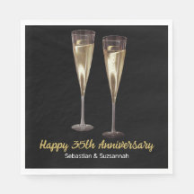 Champagne Glasses Custom Wedding Anniversary Party