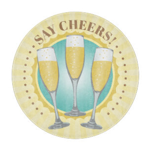 Champagne Glasses Cutting Board