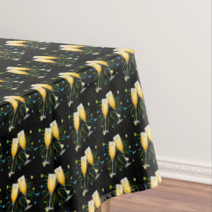 Champagne Glasses for New Year Eve Party Tablecloth