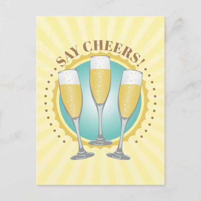 Champagne Glasses Postcard (Front)