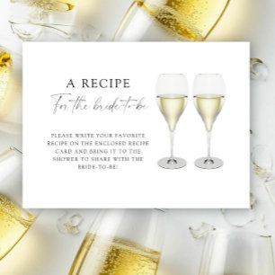 Champagne glasses - Recipe for the bride to be Enclosure Card