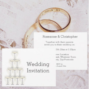 Champagne Glasses Wedding Invitation