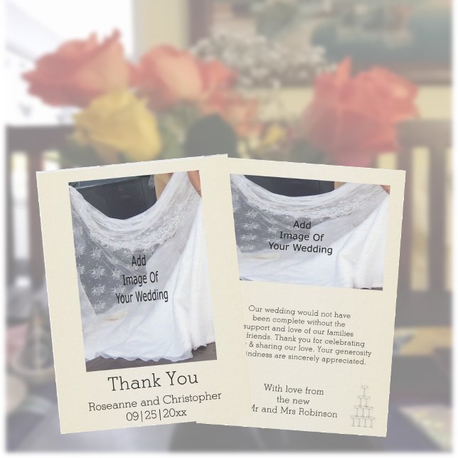 Champagne Glasses Wedding Thank You Card (Creator Uploaded)
