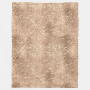Champagne Glitzy Glam Sparkle Fleece Blanket