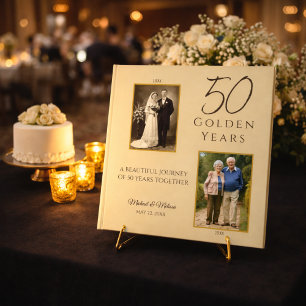 Champagne Gold 50th Anniversary Guestbook  
