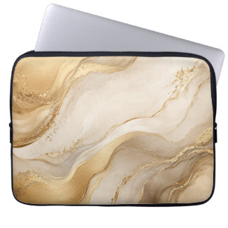 Champagne Gold Abstract Luxury Laptop Sleeve