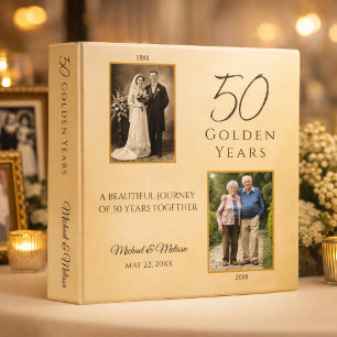 Champagne Gold Anniversary Memory Keepsake Binder