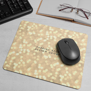 Champagne Gold Bokeh Lights Personalized Mouse Pad