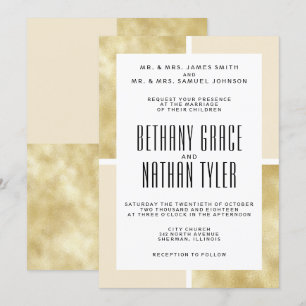 Champagne + Gold Classic Wedding Invitation
