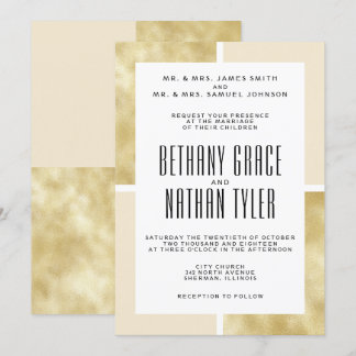 Champagne + Gold Classic Wedding Invitation