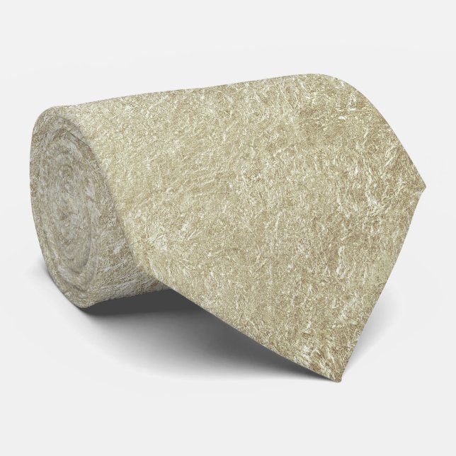 Champagne Gold Crinkle Wedding Tie (Rolled)